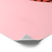 Poster Illustration d'animaux de léopard moderne rouge et (Coin)