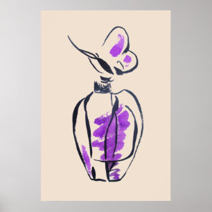 Poster Illustration d'aquarelle de mode de bouteille de p