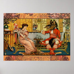 Poster Illustration d'art classique de La Belle et la Bêt