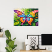 Poster Illustration d'art créatif vintage de papillon (Bureau à domicile)