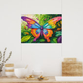 Poster Illustration d'art créatif vintage de papillon (Cuisine)