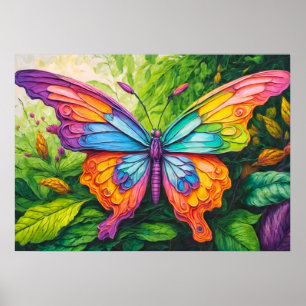 Poster Illustration d'art créatif vintage de papillon