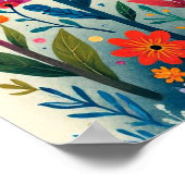 Poster Illustration d'art de fleurs colorées, (Coin)
