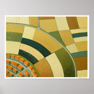 POSTER ILLUSTRATION D'ART FINE EURO VILLAGE TERRES AGRICO