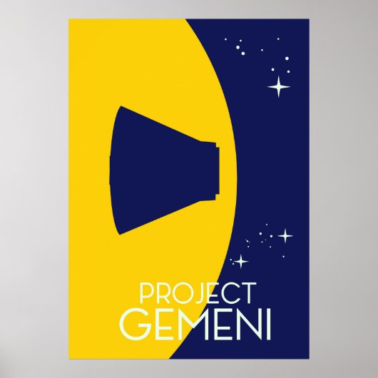 Poster illustration d'art spatial du projet Gemini (Devant)