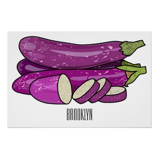 Poster Illustration d'aubergine (Devant)