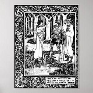 Poster Illustration d'Aubrey Beardsley pour Madame du lac