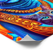 Poster Illustration de 2 chats bleus (Coin)