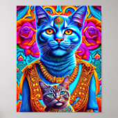 Poster Illustration de 2 chats bleus (Devant)