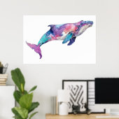Poster Illustration de baleine colorée (Bureau à domicile)