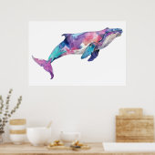 Poster Illustration de baleine colorée (Cuisine)