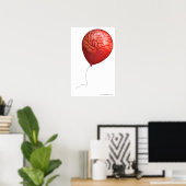 Poster Illustration de ballon avec un cerveau superposé (Bureau à domicile)