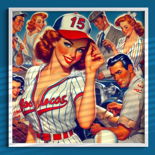 Poster Illustration de baseball vintage