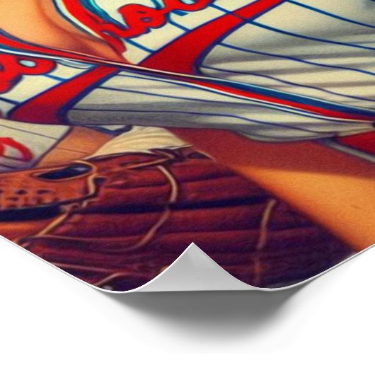 Poster Illustration de baseball vintage (Coin)