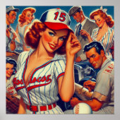 Poster Illustration de baseball vintage (Devant)