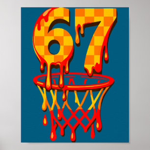 Poster Illustration de basketball cool 67 Six Seven