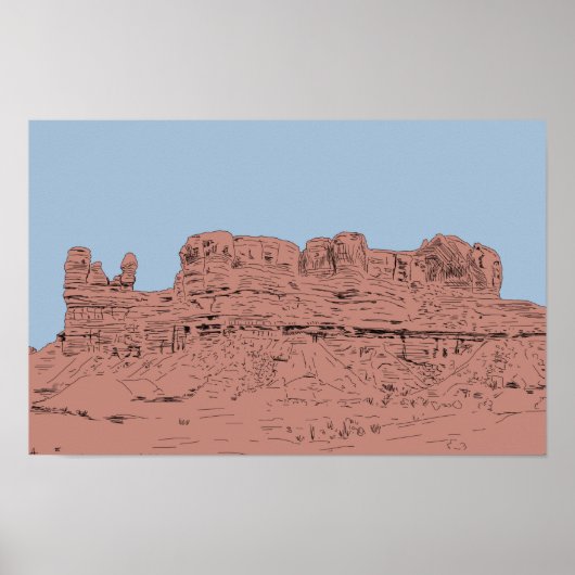 Poster Illustration de Bluff, Utah (Devant)