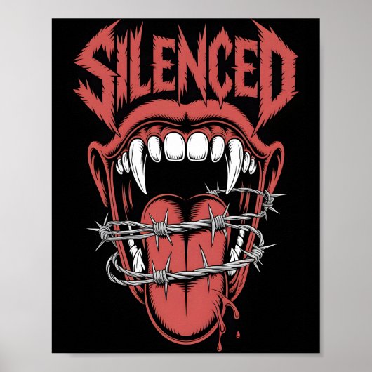 Poster Illustration de bouche de cri silencieux (Devant)