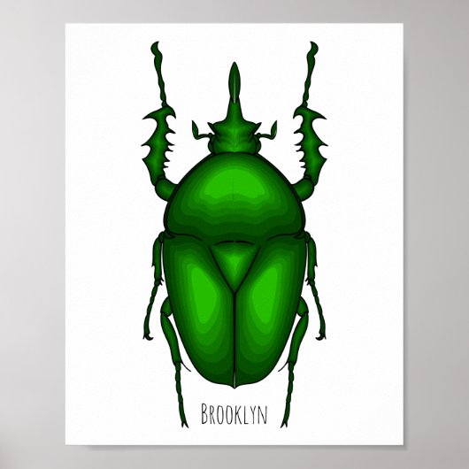 Poster Illustration de bug Mecynorhina torquata (Devant)