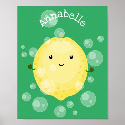 Poster Illustration de bulles de caricatures de citron mo (Devant)