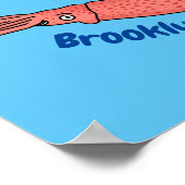 Poster Illustration de calamar rose (Coin)