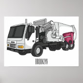 Poster Illustration de camion à ordures (Devant)