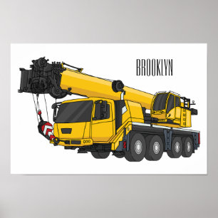 Poster Illustration de camion de grue