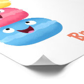 Poster Illustration de caricature de macarons marrant mig (Coin)