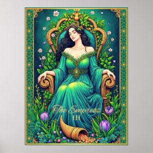 Poster Illustration de carte de tarot, L'Impératrice
