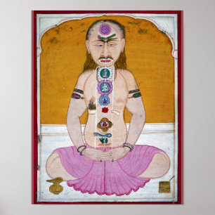 Poster Illustration de Chakra Yoga pour la méditation
