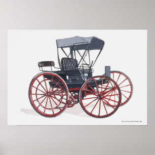 Poster Illustration de chariot horseless