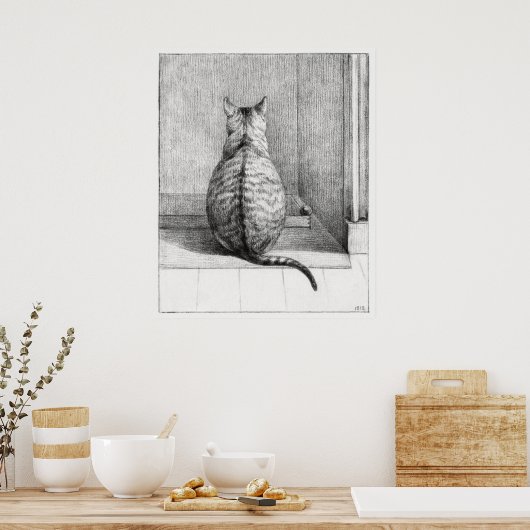 Poster Illustration de chat (Cuisine)
