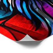 Poster Illustration de chat abstrait vibrant (Coin)