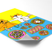 Poster Illustration de chat de nourriture coréenne pastel (Coin)