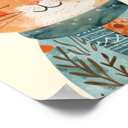 Poster Illustration de chat en lunette (Coin)