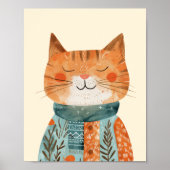 Poster Illustration de chat en lunette (Devant)