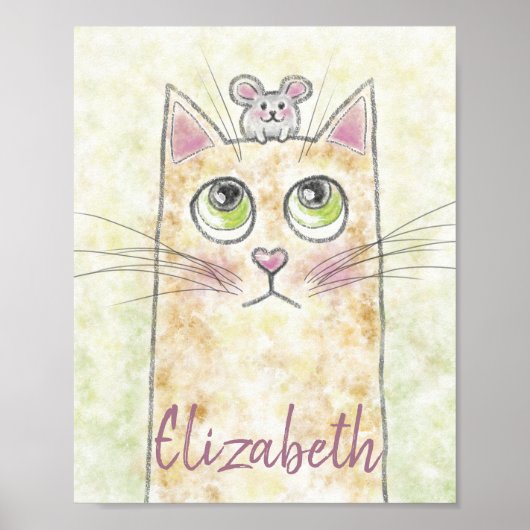 Poster Illustration de Chat et Souris (Devant)