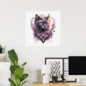 Poster Illustration de chat majestic Kitty (Bureau à domicile)