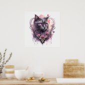 Poster Illustration de chat majestic Kitty (Cuisine)
