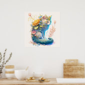 Poster Illustration de chat mignonne majestic Kitty (Cuisine)