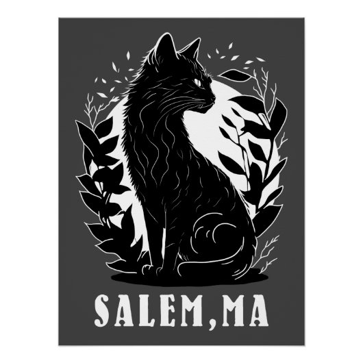 Poster Illustration de chat noir | Salem (Devant)