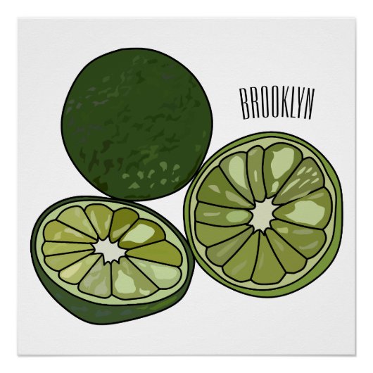 Poster Illustration de chaux Kaffir (Devant)