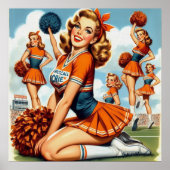 Poster Illustration de cheerleaders vintage (Devant)