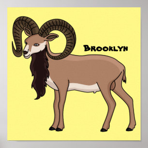 Poster Illustration de chèvre de Mouflon
