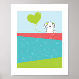 Poster Illustration de chien mignon Art animalier pour