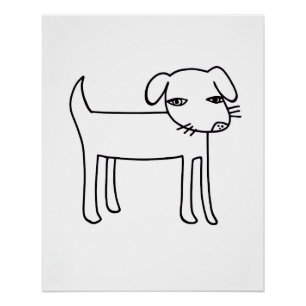Poster illustration de chien moderne