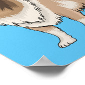 Poster Illustration de chien Rough collie (Coin)