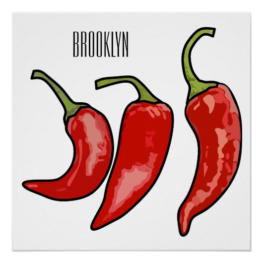 Poster Illustration de chili (Devant)
