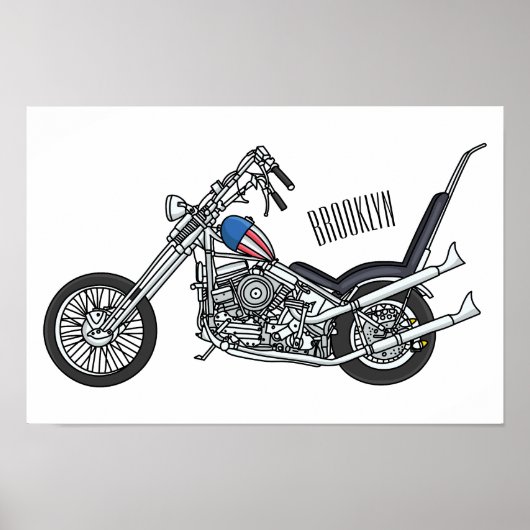 Poster Illustration de Chopper Motorcycle 1950 (Devant)