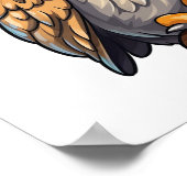 Poster Illustration de chouette de dessin (Coin)